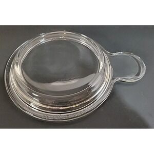 Vintage Pyrex P-150-C Clear Glass Grab It Bowl Cover Lid Tab-Handle Corning Ware